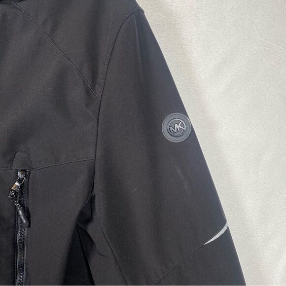 Michael Kors Black Soft Shell Hooded Jacket Size Large - Picture 10 of 16